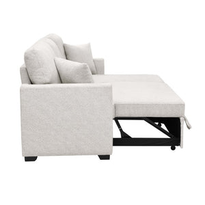 English Elm 76.5 Inch Tufted Linen Blend Sleeper Sectional with Reversible Chaise and Hidden Storage B2748S00227