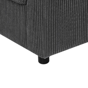 English Elm Corduroy Reversible Modular Sectional with Ribbed Texture for Modern Living Rooms Dark Gray B2748S00230