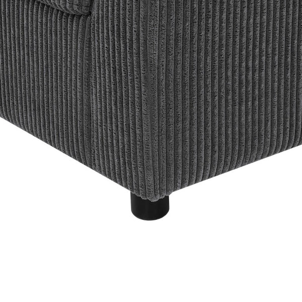 English Elm Corduroy Reversible Modular Sectional with Ribbed Texture for Modern Living Rooms Dark Gray B2748S00230