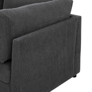 English Elm Corduroy Reversible Modular Sectional with Ribbed Texture for Modern Living Rooms Dark Gray B2748S00230