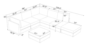 English Elm Corduroy Reversible Modular Sectional with Ribbed Texture for Modern Living Rooms Dark Gray B2748S00230