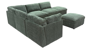 English Elm Corduroy Reversible Modular Sectional with Ribbed Texture for Modern Living Rooms Dark Green B2748S00236