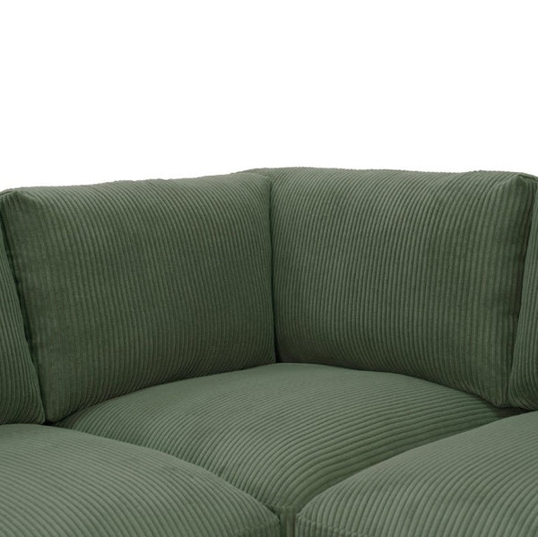 English Elm Corduroy Reversible Modular Sectional with Ribbed Texture for Modern Living Rooms Dark Green B2748S00236