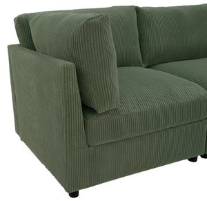English Elm Corduroy Reversible Modular Sectional with Ribbed Texture for Modern Living Rooms Dark Green B2748S00236