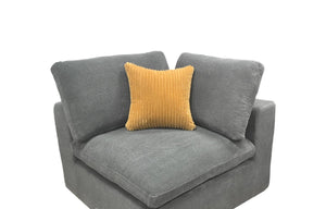 English Elm Coffee Bean Upholstered Modular Sectional with Toss Pillows for Large Living Rooms B2748S00242