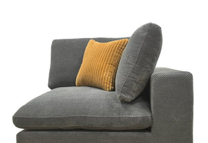 English Elm Coffee Bean Upholstered Modular Sectional with Toss Pillows for Large Living Rooms B2748S00242