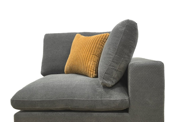 English Elm Coffee Bean Upholstered Modular Sectional with Toss Pillows for Large Living Rooms B2748S00242