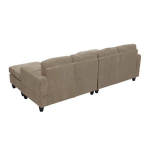 English Elm Corduroy Sectional with Modular Layout Plush Ribbed Upholstery and Two Ottomans Included Camel Corduroy B2748S00245