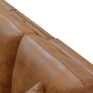 English Elm Corduroy Sectional with Modular Layout Plush Ribbed Upholstery and Two Ottomans Included Brown Faux Leather B2748S00246