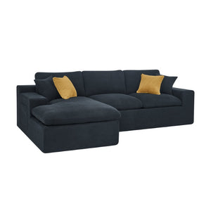 English Elm 94 Inch Convertible Sectional Sleeper Sofa with Reversible Chaise and Hidden Storage Polyester Blend 106 inches B2748S00248