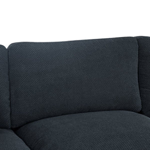 English Elm Coffee-Bean Curved Sectional Sofa with Organic Silhouette for Modern Living Rooms Black 106 L x 65 W x 34 H B2748S00249
