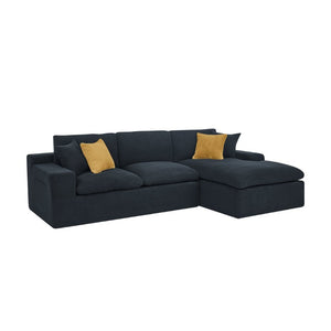 English Elm Coffee-Bean Curved Sectional Sofa with Organic Silhouette for Modern Living Rooms Black 106 L x 65 W x 34 H B2748S00249