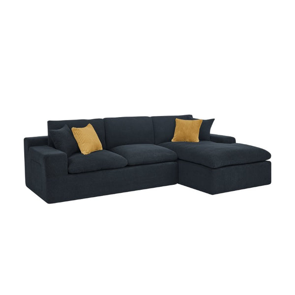 English Elm Coffee-Bean Curved Sectional Sofa with Organic Silhouette for Modern Living Rooms Black 106 L x 65 W x 34 H B2748S00249
