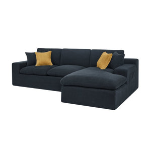 English Elm Coffee-Bean Curved Sectional Sofa with Organic Silhouette for Modern Living Rooms Black 106 L x 65 W x 34 H B2748S00249