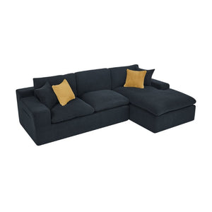 English Elm Coffee-Bean Curved Sectional Sofa with Organic Silhouette for Modern Living Rooms Black 106 L x 65 W x 34 H B2748S00249