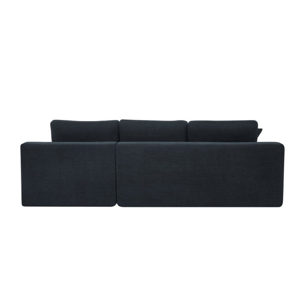 English Elm Coffee-Bean Curved Sectional Sofa with Organic Silhouette for Modern Living Rooms Black 106 L x 65 W x 34 H B2748S00249