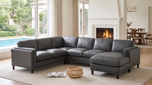 English Elm Coffee-Bean Curved Sectional Sofa with Organic Silhouette for Modern Living Rooms Dark Gray 122 L x 96 W x 34 H B2748S00250
