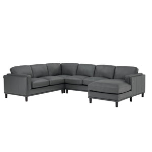 English Elm Coffee-Bean Curved Sectional Sofa with Organic Silhouette for Modern Living Rooms Dark Gray 122 L x 96 W x 34 H B2748S00250