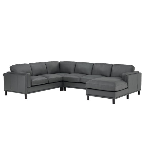 English Elm Coffee-Bean Curved Sectional Sofa with Organic Silhouette for Modern Living Rooms Dark Gray 122 L x 96 W x 34 H B2748S00250
