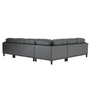 English Elm Coffee-Bean Curved Sectional Sofa with Organic Silhouette for Modern Living Rooms Dark Gray 122 L x 96 W x 34 H B2748S00250