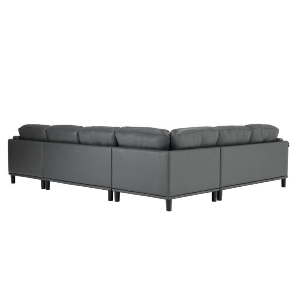 English Elm Coffee-Bean Curved Sectional Sofa with Organic Silhouette for Modern Living Rooms Dark Gray 122 L x 96 W x 34 H B2748S00250