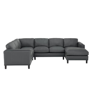 English Elm Coffee-Bean Curved Sectional Sofa with Organic Silhouette for Modern Living Rooms Dark Gray 122 L x 96 W x 34 H B2748S00250