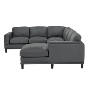 English Elm Coffee-Bean Curved Sectional Sofa with Organic Silhouette for Modern Living Rooms Dark Gray 122 L x 96 W x 34 H B2748S00250