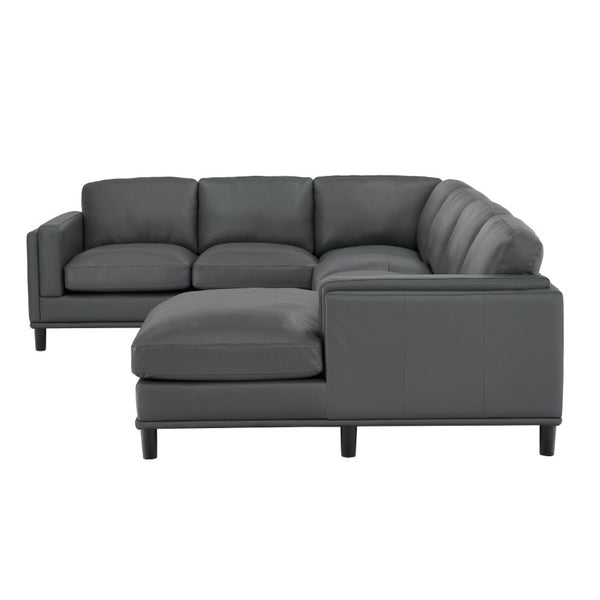 English Elm Coffee-Bean Curved Sectional Sofa with Organic Silhouette for Modern Living Rooms Dark Gray 122 L x 96 W x 34 H B2748S00250
