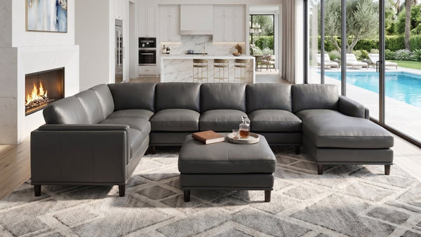 English Elm Coffee-Bean Curved Sectional Sofa with Organic Silhouette for Modern Living Rooms Dark Gray 148 L x 96 W x 34 H B2748S00251