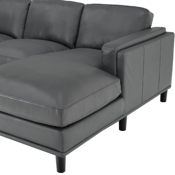English Elm Coffee-Bean Curved Sectional Sofa with Organic Silhouette for Modern Living Rooms Dark Gray 148 L x 96 W x 34 H B2748S00251