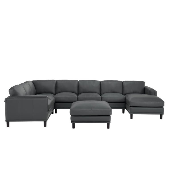 English Elm Coffee-Bean Curved Sectional Sofa with Organic Silhouette for Modern Living Rooms Dark Gray 148 L x 96 W x 34 H B2748S00251