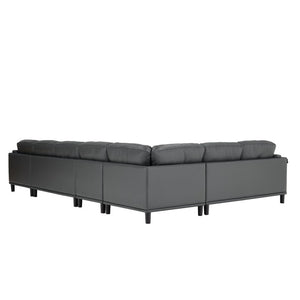 English Elm Coffee-Bean Curved Sectional Sofa with Organic Silhouette for Modern Living Rooms Dark Gray 148 L x 96 W x 34 H B2748S00251