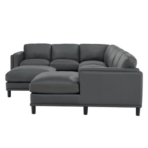 English Elm Coffee-Bean Curved Sectional Sofa with Organic Silhouette for Modern Living Rooms Dark Gray 148 L x 96 W x 34 H B2748S00251