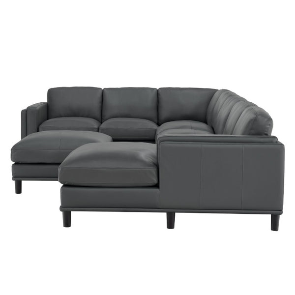 English Elm Coffee-Bean Curved Sectional Sofa with Organic Silhouette for Modern Living Rooms Dark Gray 148 L x 96 W x 34 H B2748S00251