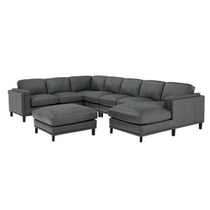 English Elm Coffee-Bean Curved Sectional Sofa with Organic Silhouette for Modern Living Rooms Dark Gray 148 L x 96 W x 34 H B2748S00251