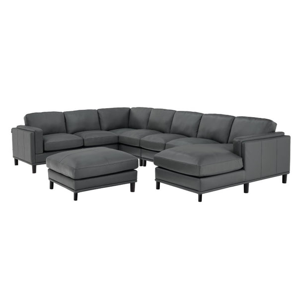 English Elm Coffee-Bean Curved Sectional Sofa with Organic Silhouette for Modern Living Rooms Dark Gray 148 L x 96 W x 34 H B2748S00251