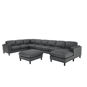 English Elm Coffee-Bean Curved Sectional Sofa with Organic Silhouette for Modern Living Rooms Dark Gray 174 L x 96 W x 34 H B2748S00252