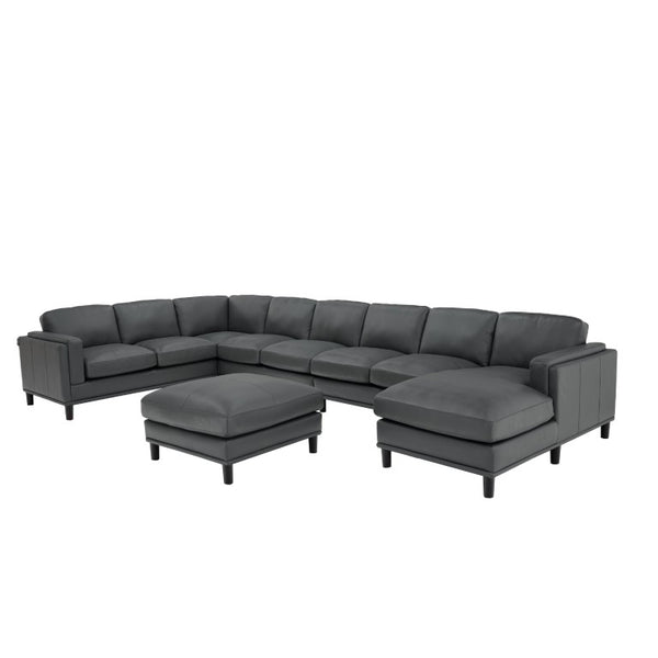 English Elm Coffee-Bean Curved Sectional Sofa with Organic Silhouette for Modern Living Rooms Dark Gray 174 L x 96 W x 34 H B2748S00252