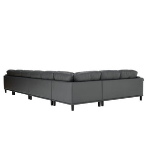English Elm Coffee-Bean Curved Sectional Sofa with Organic Silhouette for Modern Living Rooms Dark Gray 174 L x 96 W x 34 H B2748S00252