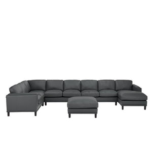 English Elm Coffee-Bean Curved Sectional Sofa with Organic Silhouette for Modern Living Rooms Dark Gray 174 L x 96 W x 34 H B2748S00252