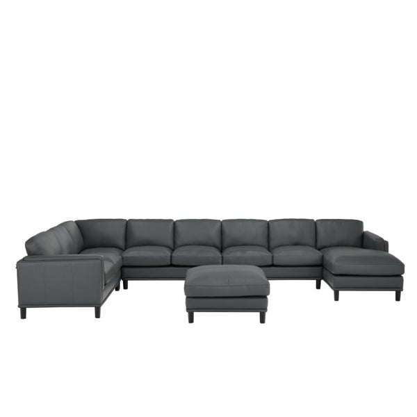 English Elm Coffee-Bean Curved Sectional Sofa with Organic Silhouette for Modern Living Rooms Dark Gray 174 L x 96 W x 34 H B2748S00252