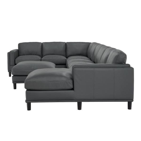 English Elm Coffee-Bean Curved Sectional Sofa with Organic Silhouette for Modern Living Rooms Dark Gray 174 L x 96 W x 34 H B2748S00252