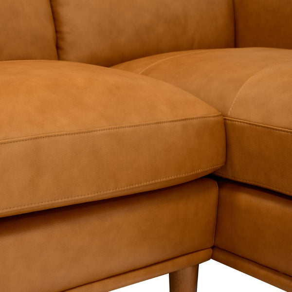 English Elm Coffee-Bean Curved Sectional Sofa with Organic Silhouette for Modern Living Rooms Ginger 122 L x 96 W x 34 H B2748S00253