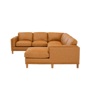 English Elm Coffee-Bean Curved Sectional Sofa with Organic Silhouette for Modern Living Rooms Ginger 122 L x 96 W x 34 H B2748S00253
