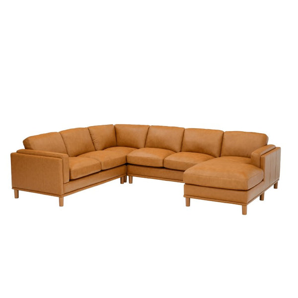 English Elm Coffee-Bean Curved Sectional Sofa with Organic Silhouette for Modern Living Rooms Ginger 122 L x 96 W x 34 H B2748S00253