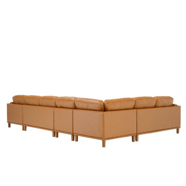 English Elm Coffee-Bean Curved Sectional Sofa with Organic Silhouette for Modern Living Rooms Ginger 148 L x 96 W x 34 H B2748S00254