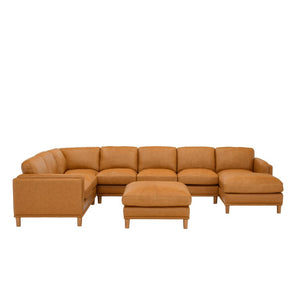 English Elm Coffee-Bean Curved Sectional Sofa with Organic Silhouette for Modern Living Rooms Ginger 148 L x 96 W x 34 H B2748S00254