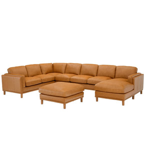 English Elm Coffee-Bean Curved Sectional Sofa with Organic Silhouette for Modern Living Rooms Ginger 148 L x 96 W x 34 H B2748S00254