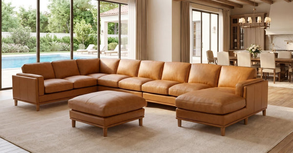 English Elm Coffee-Bean Curved Sectional Sofa with Organic Silhouette for Modern Living Rooms Ginger 174 L x 96 W x 34 H B2748S00255