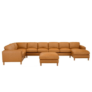 English Elm Coffee-Bean Curved Sectional Sofa with Organic Silhouette for Modern Living Rooms Ginger 174 L x 96 W x 34 H B2748S00255